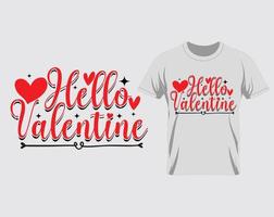 hallo glücklicher valentinstag t-shirt design vektor
