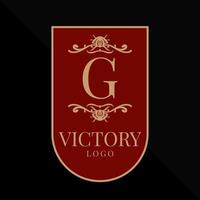 brev g härlig seger logotyp vektor design element
