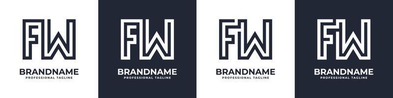 enkel fw monogram logotyp, lämplig för några företag med fw eller wf första. vektor