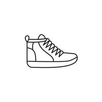 Schwarz-Weiß-Konturvektorillustration von Schuhen. Turnschuhe, Unisex, Outline-Sneaker. Vektorlinie. vektor