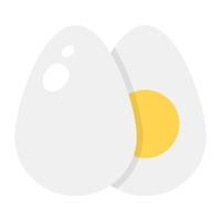 frukost mat Artikel, platt ikon av kokt ägg vektor