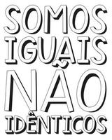 HBTQ affisch i brasiliansk portugisiska. översättning - vi är likvärdig, inte identisk. vektor