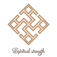 spirituelle stärke, ein altes slawisches symbol, verziert mit skandinavischen mustern. beige Modedesign vektor