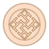 spirituelle stärke, ein altes slawisches symbol, verziert mit skandinavischen mustern. beige Modedesign vektor