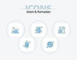 Islam und Ramadan Blue Icon Pack 5 Icon Design. Mubarak. Islam. Abend. Schlagzeuger. Muslim vektor