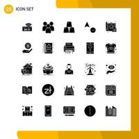 Stock Vector Icon Pack mit 25 Linienzeichen und Symbolen für blaues Cursor-Team kopieren Gold editierbare Vektordesign-Elemente