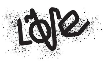spray målad graffiti kärlek ord sprutas isolerat med en vit bakgrund. graffiti font kärlek. vektor