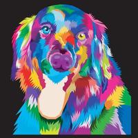 färgrik cockerspaniel spaniel hund isolerat på pop- konst stil. vektor illustration.