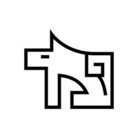 Wolf-Piktogramm, ein lineares Symbol auf weißem Hintergrund. Vektor-Cliparts vektor