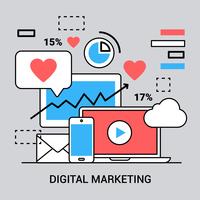 Kostenlose lineare digitale Marketing-Elemente
