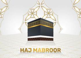 hajj mabroor islamisches banner mit kabba 3d-illustration vektor