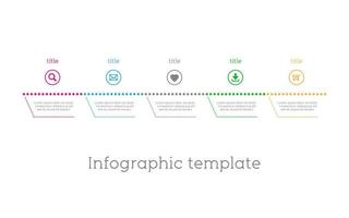 Infografik-Vorlage, einfache Zeitachse mit Symbolen vektor