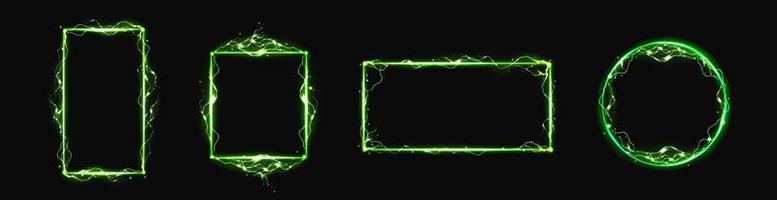 vektor grön elektrisk blixt- ramar