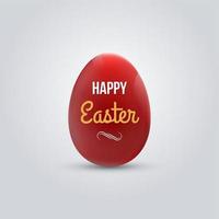 Lycklig påsk realistisk röd ägg isolerat vektor