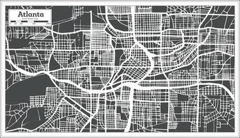 atlanta georgia usa stadtplan im retro-stil. Übersichtskarte. vektor