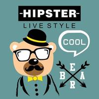 Hipster-Lebensstil lustiger Tier-Cartoon vektor