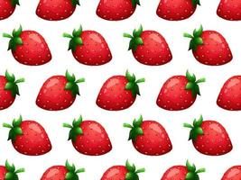 Muster mit Cartoon-Erdbeeren auf weißem Hintergrund vektor