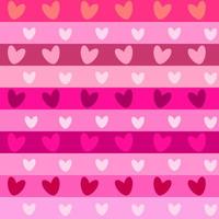rosa Herzen auf horizontalem Streifenhintergrund des rosa Tones vektor