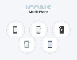 mobil telefon platt ikon packa 5 ikon design. . tillbaka sida. vektor