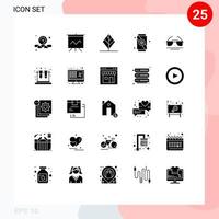 25 fast glyf begrepp för webbplatser mobil och appar skola se natur öga mjuk redigerbar vektor design element