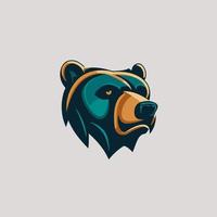 Grizzly Bear Head Logo Symbol Designvorlage, Emblem, Sportlogo vektor