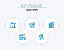 Wasserpark blau Icon Pack 5 Icon Design. . . Park. Garten. Tor vektor