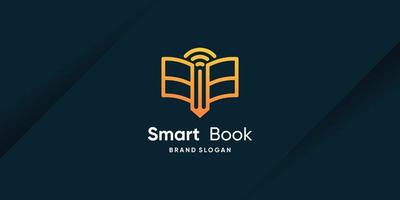 smart book logo design mit modernem kreativem konzept vektor