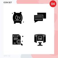 uppsättning av 4 modern ui ikoner symboler tecken för mjöl Rapportera mat meddelande framtida redigerbar vektor design element