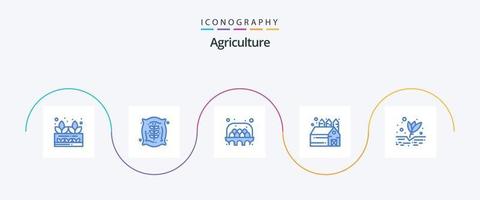 Landwirtschaft blau 5 Icon Pack inklusive Landwirtschaft. Landwirtschaft. Landwirtschaft. Lagerhaus. Landwirtschaft vektor