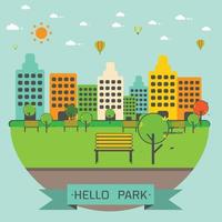 offentlig parkera i de stad vektor