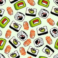 Vektor niedlichen Sushi-Hintergrund nahtlose Muster