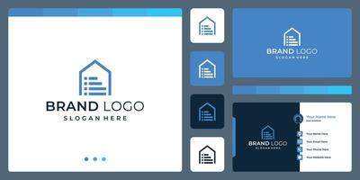 logotyp den där skördetröskor hus former och dokumentera. företag kort. vektor