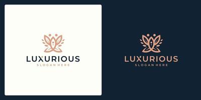 Luxus-Logo-Design-Konzept, Blumen-Lotus-Logo, Beauty- oder Spa-Logo-Vorlage vektor