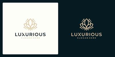 Luxus-Logo-Design-Konzept, Blumen-Lotus-Logo, Beauty- oder Spa-Logo-Vorlage vektor