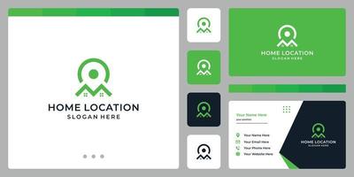Standortsymbol und Home-Logo. Designvorlagen für Visitenkarten. vektor