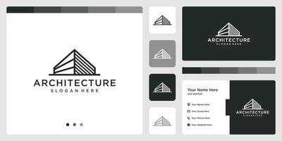 architektonisches gebäudelogo mit immobilienlogo-designvorlage. Visitenkarte. vektor