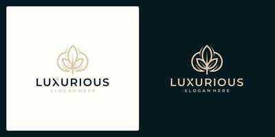 lyx logotyp designkoncept, blomma lotus logotyp, skönhet eller spa logotyp mall vektor