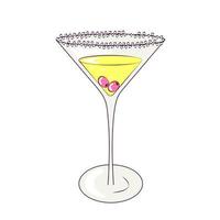 Martini-Glas mit Oliven im Retro-Groovy-Stil vektor