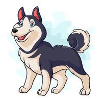 Cartoon-Siberian Husky auf weißem Hintergrund vektor