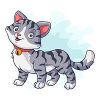 Cartoon-Katze auf weißem Hintergrund vektor