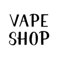 vape affär hand skriven text isolerat på vit bakgrund. minimalistisk logotyp för vaping Lagra, klubb eller bar. vektor illustration. lätt till redigera mall för din design.