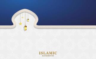 blå och vit elegant enkel islamic bakgrund vektor