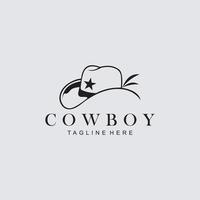 hatt cowboy vektor logotyp mall