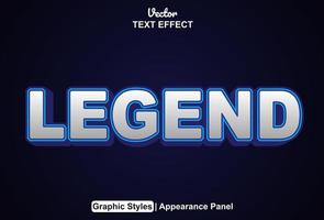 legend text effekt med grafisk stil och redigerbar. vektor