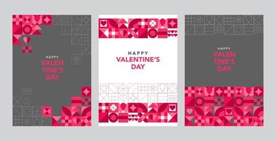 Valentinstag-Poster-Set im geometrischen Stil vektor