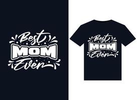 beste mutter aller zeiten illustrationen für druckfertiges t-shirt design vektor