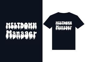 Meltdown-Manager-Illustrationen für druckfertiges T-Shirt-Design vektor