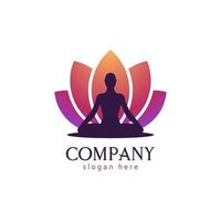 Lotus Yoga Silhouette Frau Logo vektor