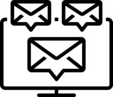 linje ikon för mail vektor