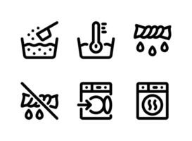 einfache Reihe von Symbolen für Wäschevektorlinien vektor